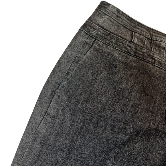 Sandro Sportswear Gray Denim Pleat-Front Wide Leg Crop Pants Size 6 - Picture 6 of 12